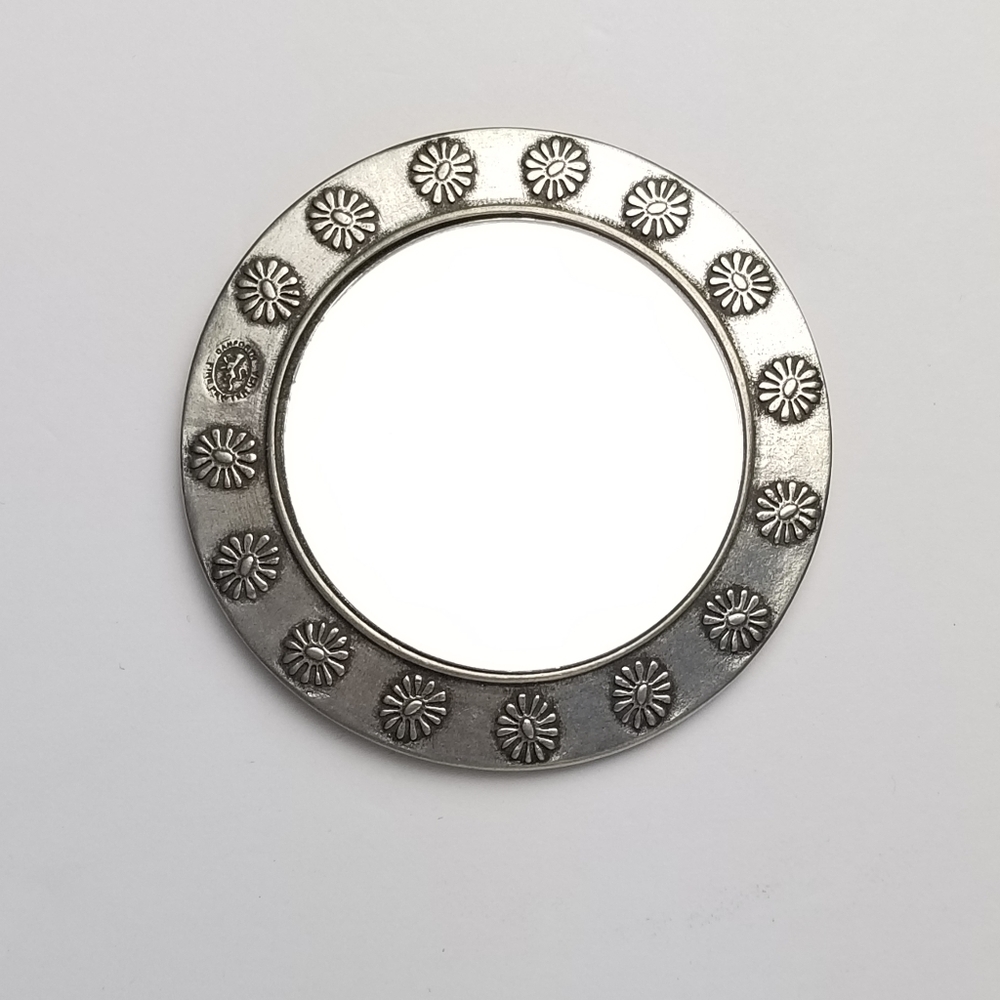Euc Danforth Pewter Hand Pocket Mirror - image 2